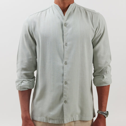 Light Mint Green Linen Shirt