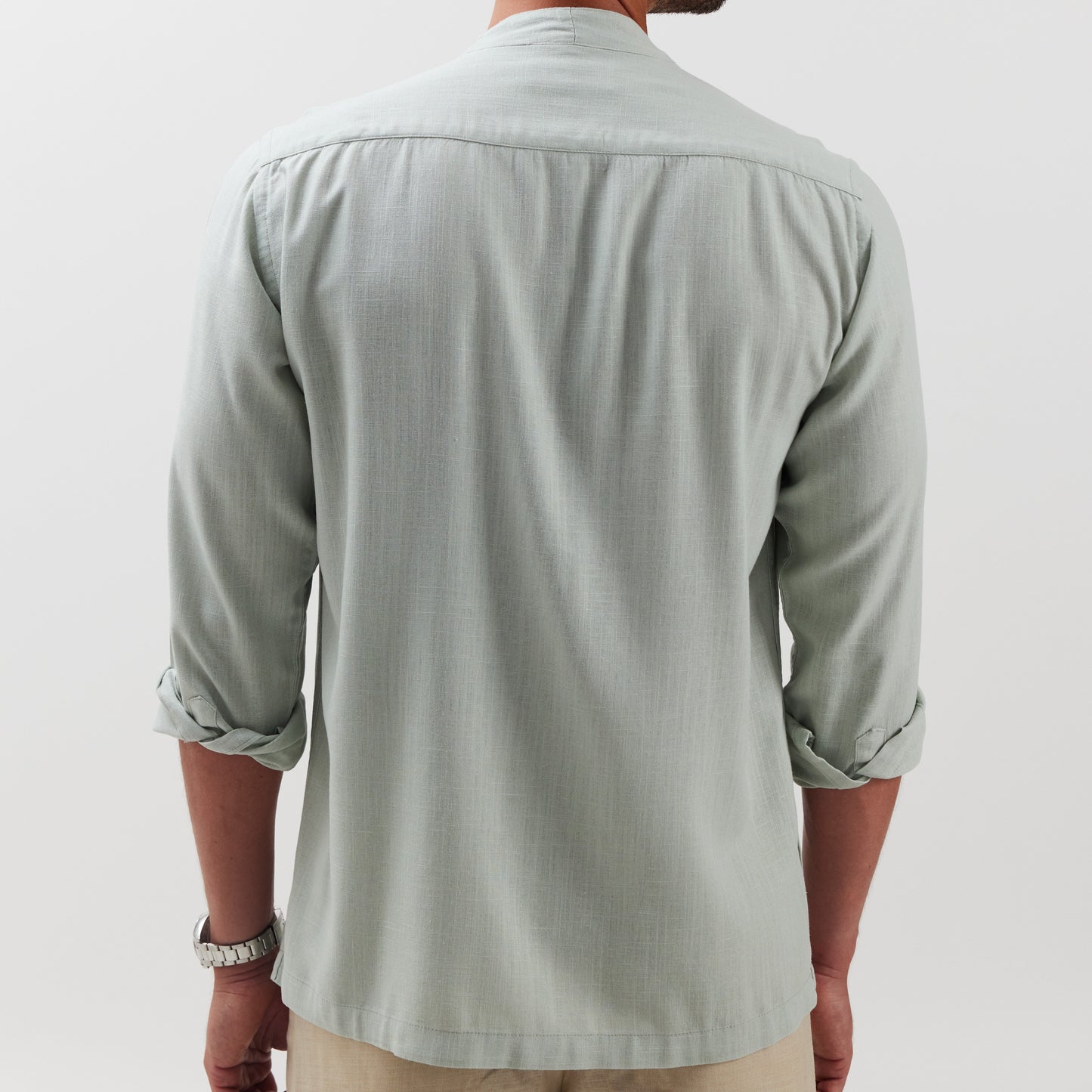 Light Mint Green Linen Shirt