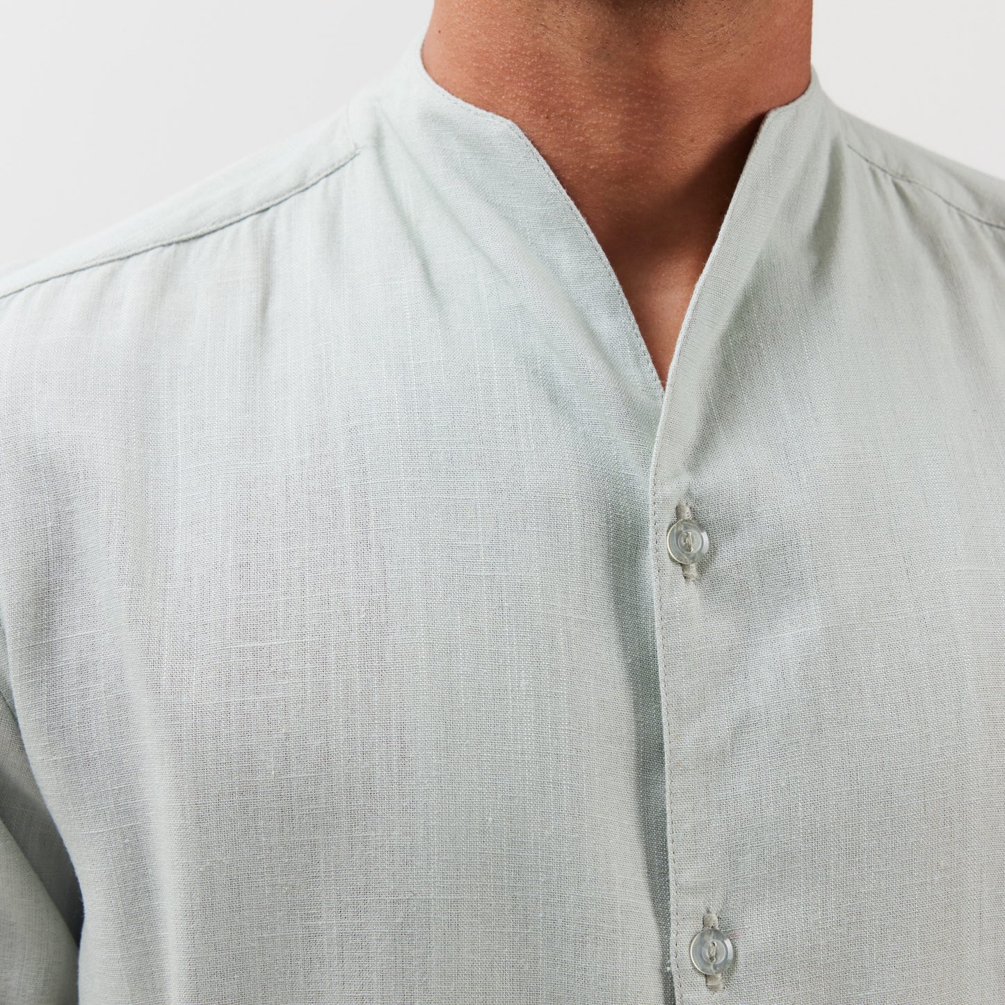 Light Mint Green Linen Shirt